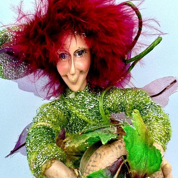 Vintage Christmas Traditions By Aldik Elf Posable Acorn Belt Fairy - Picture 2 of 9